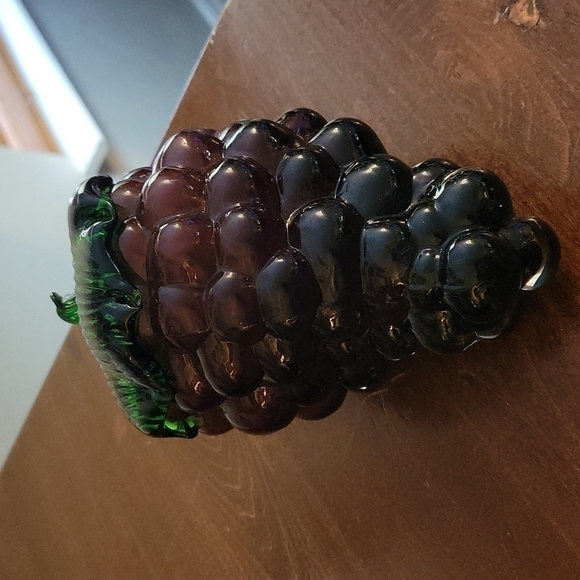VTG Decorative Bar Kitchen Dining Art Glass Grape Cluster - Picture 5 of 8